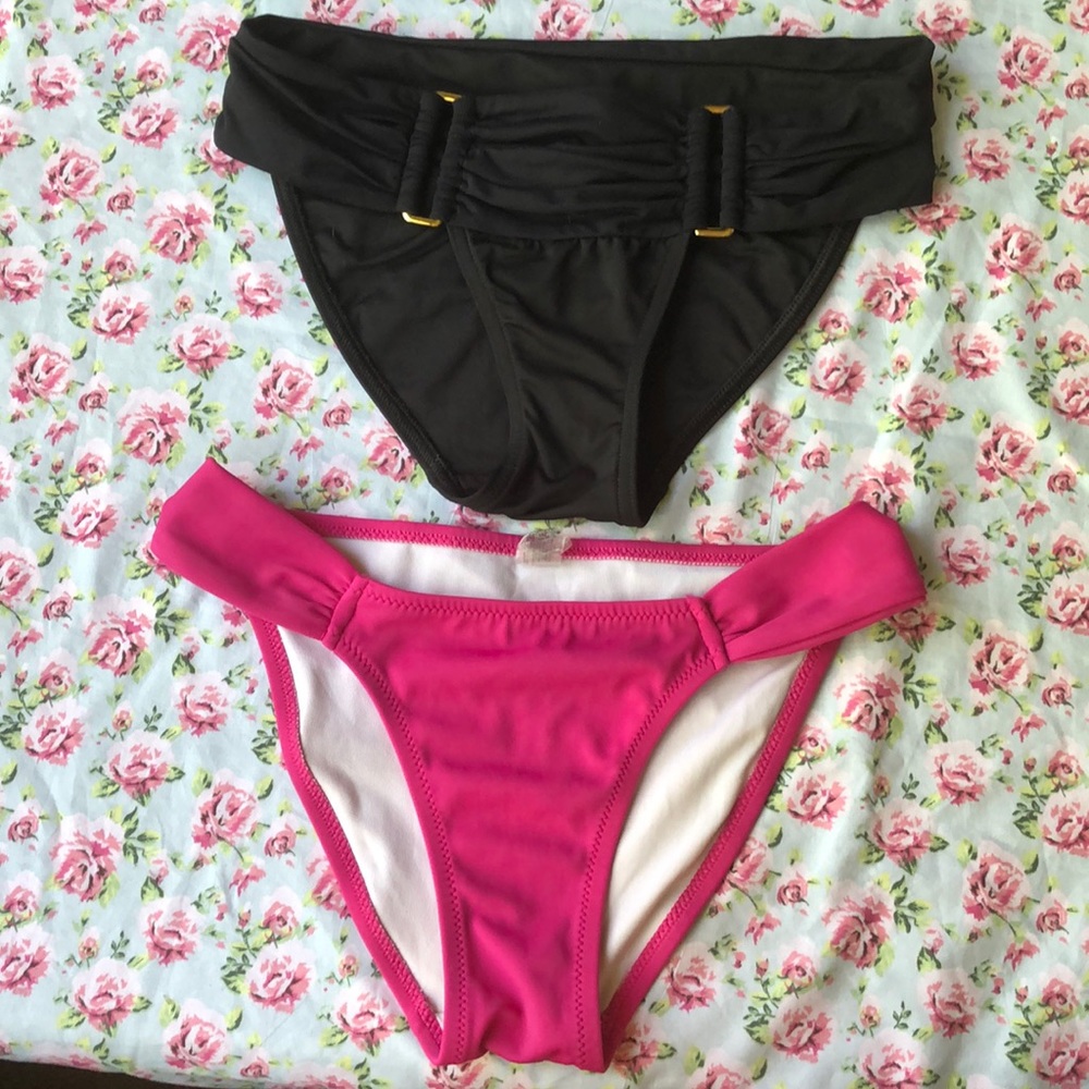 Victoria’s Secret black and pink swimwear bottoms
